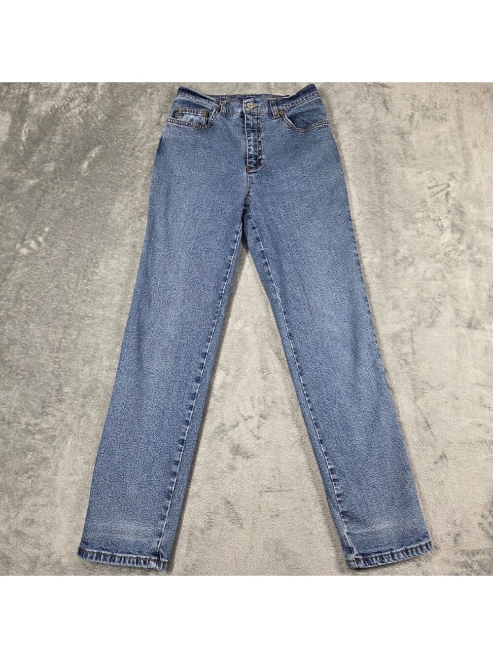 Vintage Lauren Ralph Lauren Jeans 4 P Petite Blue Stretch Tapered Denim Y2K